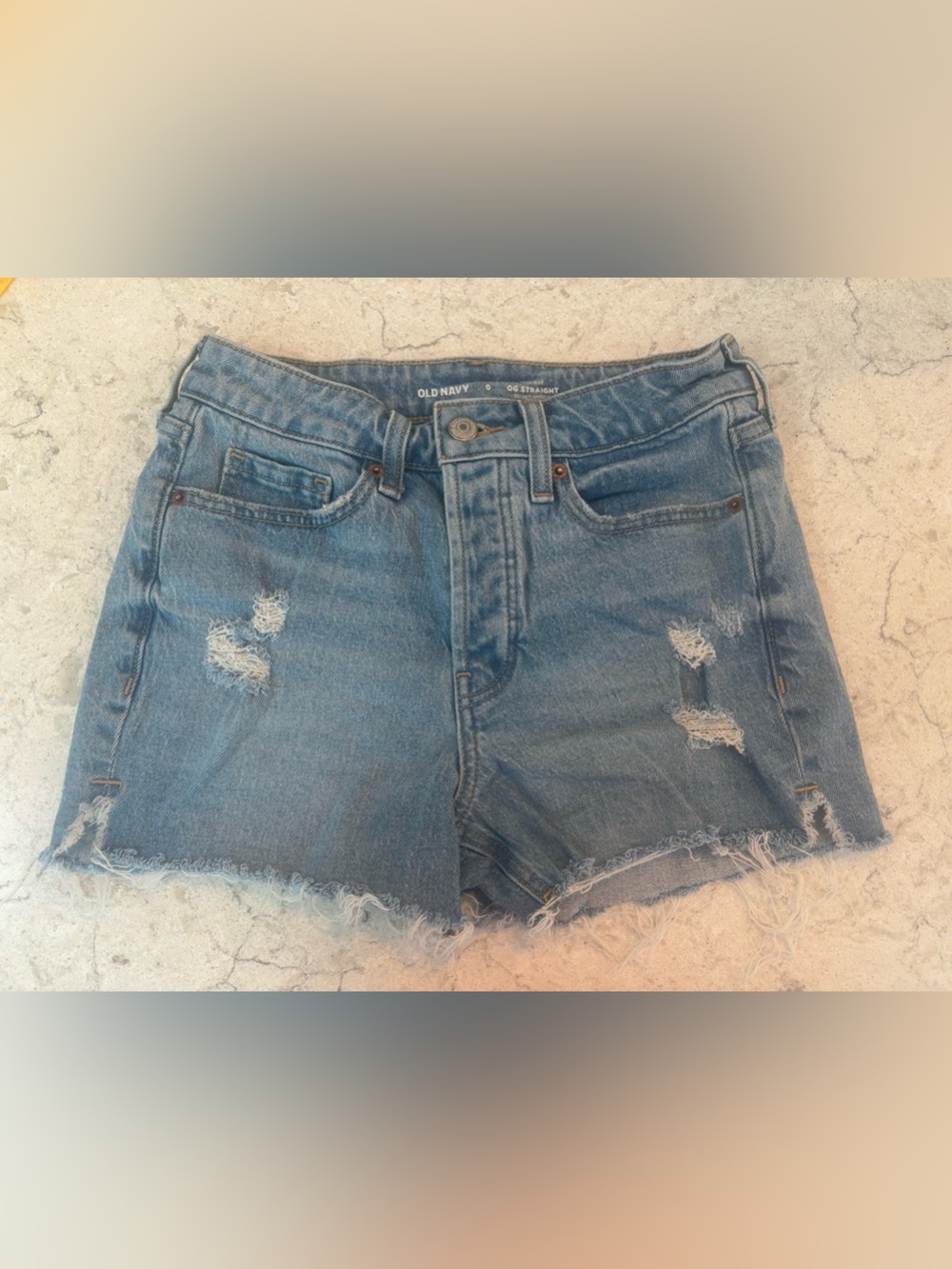 Old Navy Light Blue Distressed Denim Shorts